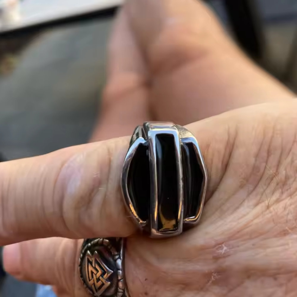 Vintage Stainless Steel Biker Signet Ring - Freedom, Strength, faith | Secure Checkout | Free Shipping | 7-Day Easy Returns - Image 9