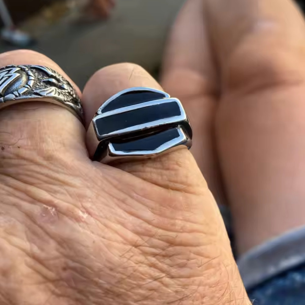 Vintage Stainless Steel Biker Signet Ring - Freedom, Strength, faith | Secure Checkout | Free Shipping | 7-Day Easy Returns - Image 8