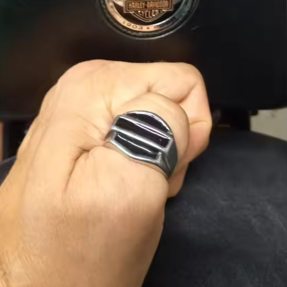 Vintage Stainless Steel Biker Signet Ring - Freedom, Strength, faith | Secure Checkout | Free Shipping | 7-Day Easy Returns - Image 7