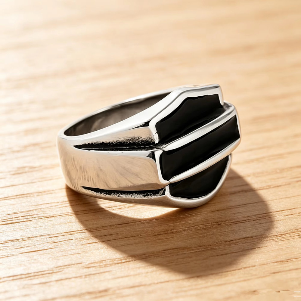 Vintage Stainless Steel Biker Signet Ring - Freedom, Strength, faith | Secure Checkout | Free Shipping | 7-Day Easy Returns - Image 5