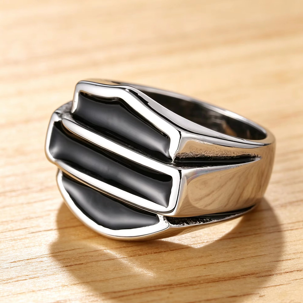 Vintage Stainless Steel Biker Signet Ring - Freedom, Strength, faith | Secure Checkout | Free Shipping | 7-Day Easy Returns
