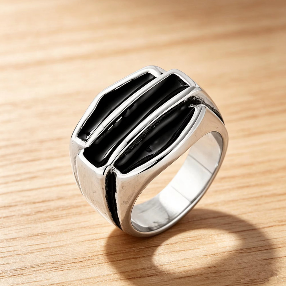 Vintage Stainless Steel Biker Signet Ring - Freedom, Strength, faith | Secure Checkout | Free Shipping | 7-Day Easy Returns - Image 3