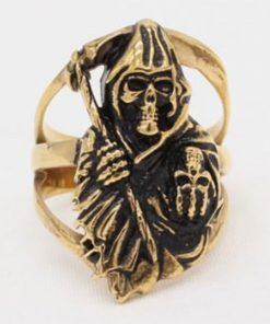 Sons of Anarchy Grim Reaper Stainless Steel Ring | Biker Reaper Scythe Band | Secure Checkout | Tracked Shipping | 7-Day Easy Returns